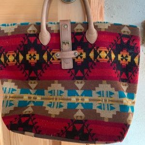 Pendleton Wool and Leather Tote Handbag